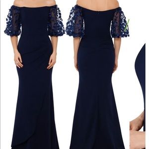 Xscape navy gown worn once!